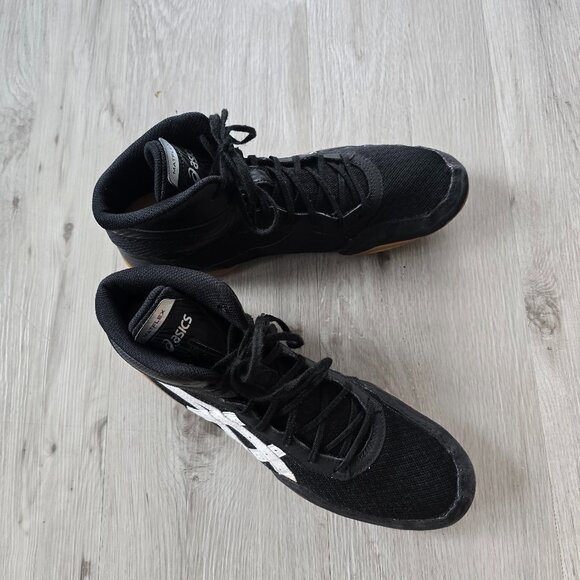 Asics | Matflex 7 black white hi-top wrestling sneakers shoes | MENS 11 - Picture 3 of 10